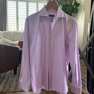 Hugo Boss Light Purple Signature Twill Shirt Slim Fit. Size 43/17